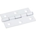 Hardware Resources White 2-1/2"x1-11/16"  Single Full Swaged Butt Hinge 33528WH